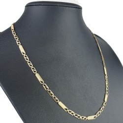 Trendige Goldkette mit feinem Design aus edlem 585 14k Gelbgold (ca. 50cm lang, 3,5 mm breit)