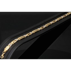 Nobles Bicolor Goldarmband aus funkelndem 14K 585er Gelb- und Weißgold in edlem Design (ca. 21 cm Länge)