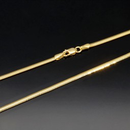 Elegante Halskette mit Fischgrätenmuster aus edlem 585 14k Gold (ca. 55cm lang, 2mm breit)