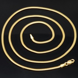 Elegante Halskette mit Fischgrätenmuster aus edlem 585 14k Gold (ca. 55cm lang, 2mm breit)