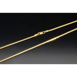 Elegante Halskette mit Fischgrätenmuster aus edlem 585 14k Gold (ca. 55cm lang, 2mm breit)