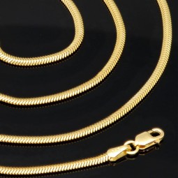 Elegante Halskette mit Fischgrätenmuster aus edlem 585 14k Gold (ca. 55cm lang, 2mm breit)