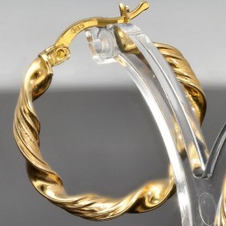 Twist - Creolen in zeitlosem Design aus funkelndem 585er / 14K Gold