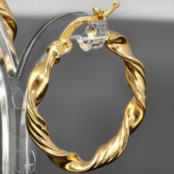 Twist - Creolen in zeitlosem Design aus funkelndem 585er / 14K Gold