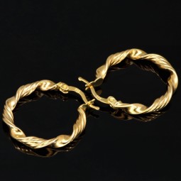 Twist - Creolen in zeitlosem Design aus funkelndem 585er / 14K Gold