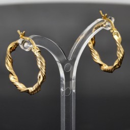 Twist - Creolen in zeitlosem Design aus funkelndem 585er / 14K Gold