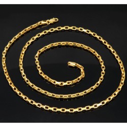 Funkelnde Ankerkette aus exquisitem 585 / 14K Gold (Gelbgold) , ca. 65cm Länge 3mm Breite