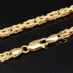 Edle Königskette aus glänzendem 14k 585 Gold (Gelbgold) in ca. 65cm Länge (ca. 3mm breit)