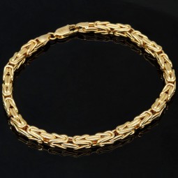 Königsarmband aus funkelndem 14K 585 Gold (Gelbgold) 4mm breit, ca. 20,5 cm lang