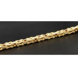 Königsarmband aus funkelndem 14K 585 Gold (Gelbgold) 4mm breit, ca. 20,5 cm lang