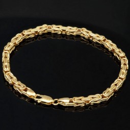 Königsarmband aus funkelndem 14K 585 Gold (Gelbgold) 4mm breit, ca. 20,5 cm lang