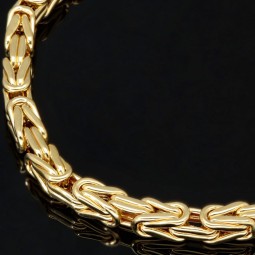 Königsarmband aus funkelndem 14K 585 Gold (Gelbgold) 4mm breit, ca. 20,5 cm lang