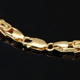 Königsarmband aus 14K 585 Gold (Gelbgold), ca. 4mm breit 23cm lang