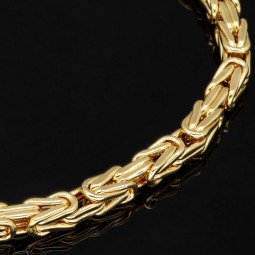 Königsarmband aus 14K 585 Gold (Gelbgold), ca. 4mm breit 23cm lang