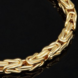 Königsarmband aus 14K 585 Gold (Gelbgold), ca. 4mm breit 21cm lang