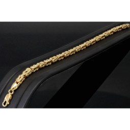 Edles Königsarmband aus hochwertigem Gold (14K 585 Gelbgold), ca. 4mm breit 22cm lang