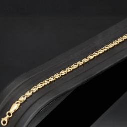 Schönes Armband mit elegantem Design aus hochwertigem 585 14K Gelbgold in (ca. 20cm Länge)