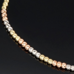 Längenverstellbares Tricolor - Armband aus 585 14K Gold (Gelbgold, Weißgold und Roségold) in ca. bis zu 12-23 cm Länge