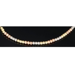 Längenverstellbares Tricolor - Armband aus 585 14K Gold (Gelbgold, Weißgold und Roségold) in ca. bis zu 12-23 cm Länge