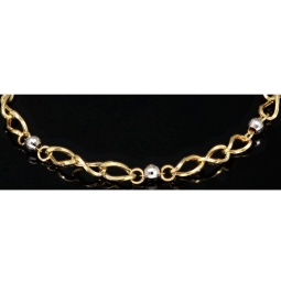 Stilvolles Damen - Armband aus hochwertigem 585 / 14k Bicolor Gold (Gelbgold und Weißgold) ca. 21cm lang