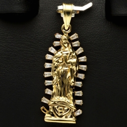 Jesus Christus-Anhänger aus exquisitem Gold (14k / 585 Gelbgold) mit funkelndem Zirkoniabesatz