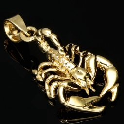 Glänzender Skorpion - Anhänger aus massivem 585er 14K Gold (Gelbgold)