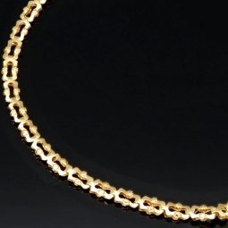 Stilvolles Gold-Armband aus hochwertigem 14K 585 Gelbgold mit feinem Muster in ca. 20cm Länge, 2,3mm Breite