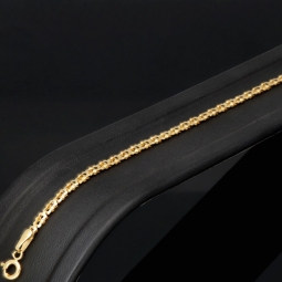 Stilvolles Gold-Armband aus hochwertigem 14K 585 Gelbgold mit feinem Muster in ca. 20cm Länge, 2,3mm Breite