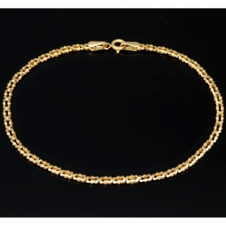 Stilvolles Gold-Armband aus hochwertigem 14K 585 Gelbgold mit feinem Muster in ca. 20cm Länge, 2,3mm Breite