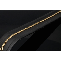 Stilvolles Gold-Armband aus hochwertigem 14K 585 Gelbgold mit feinem Muster in ca. 20cm Länge, 2,3mm Breite