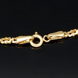 Stilvolles Gold-Armband aus hochwertigem 14K 585 Gelbgold mit feinem Muster in ca. 20cm Länge, 2,3mm Breite