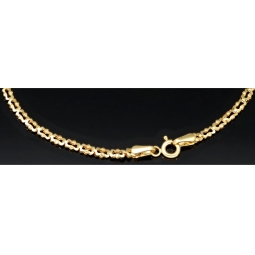 Stilvolles Gold-Armband aus hochwertigem 14K 585 Gelbgold mit feinem Muster in ca. 20cm Länge, 2,3mm Breite