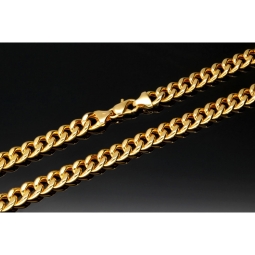 Stattliche Panzerkette (Rundpanzerkette) aus exquisitem Gelbgold (14K, 585 Gold) in ca. 50 cm, 8mm (ca. 32,6g)