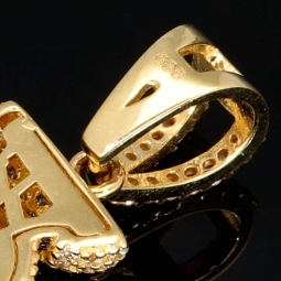 Glitzernder Boxhandschuh-Anhänger aus qualitätsvollem 14K/585 Gold mit Zirkonia