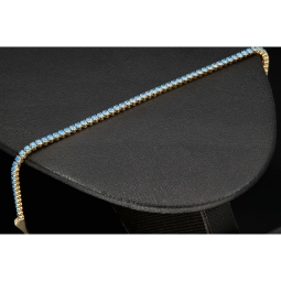 Trendiges Tennisarmband mit funkelnd, blauen Zirkoniasteinen aus 585 14K Gold in (ca. 16,5 cm Länge)