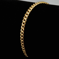 Edles Panzerarmband aus exquisitem 585 / 14k Gold mit Kastenverschluss in 5mm Breite, ca. 19cm Länge (ca. 7,8g)