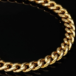 Edles Panzerarmband aus exquisitem 585 / 14k Gold mit Kastenverschluss in 5mm Breite, ca. 19cm Länge (ca. 7,8g)