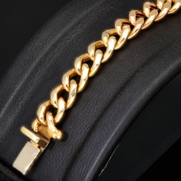 Edles Panzerarmband aus exquisitem 585 / 14k Gold mit Kastenverschluss in 5mm Breite, ca. 19cm Länge (ca. 7,8g)