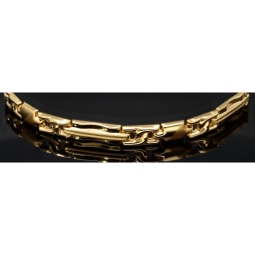 Nobles Armband aus edlem 14K 585 Gold (ca. 21cm Länge, 6mm Breite) mit stilvollem Design, poliert und mattiert