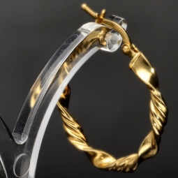 Exquisite Creolen mit Twist - Design aus Gold (585er 14K Gelbgold)