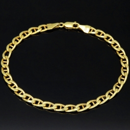 Panzer-Stäbchen-Armband in funkelndem 333 / 8k Gold in  ca. 19,5cm Länge, ca. 4,5 mm Breite