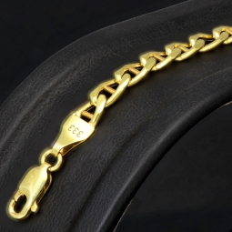 Panzer-Stäbchen-Armband in funkelndem 333 / 8k Gold in  ca. 19,5cm Länge, ca. 4,5 mm Breite