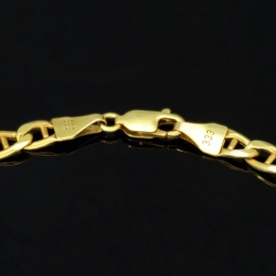 Panzer-Stäbchen-Armband in funkelndem 333 / 8k Gold in  ca. 19,5cm Länge, ca. 4,5 mm Breite