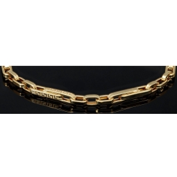 Edles Ankerarmband aus hochwertigem Gold mit Greco-Design ca. 24cm lang und 4mm breit (585 / 14k Gelbgold)