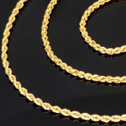 Hochwertig produzierte Kordelkette in ca. 50cm Länge aus funkelndem 585er Gold 14k  ca. 2,5 mm Breite