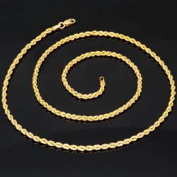 Hochwertig produzierte Kordelkette in ca. 50cm Länge aus funkelndem 585er Gold 14k  ca. 2,5 mm Breite