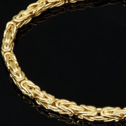 Funkelndes Königsarmband aus edlem Gelbgold (585er 14k), 3mm breit, ca. 19cm lang