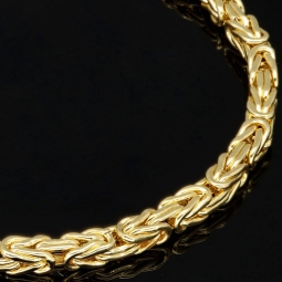 Funkelndes Königsarmband aus edlem Gelbgold (585er 14k), 3mm breit, ca. 19cm lang