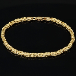 Glänzendes Königsarmband aus exquisitem Gold (585er 14k Gelbgold ), 3mm breit, ca. 21cm lang