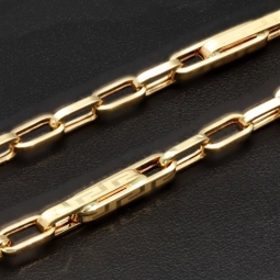 Trendige Ankerkette im Greco-Stil aus edlem Gold (14k 585 Gelbgold)- ca. 60cm lang, 3mm breit